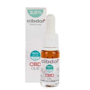 CBD olie PUUR 2,5% Cibdol 10ml fles