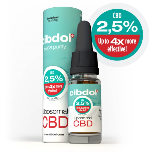 Liposomale CBD olie RAW Cibdol 2.5% 10ml